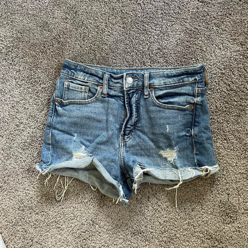 Old Navy Blue Jean Shorts Distressed High-Waisted